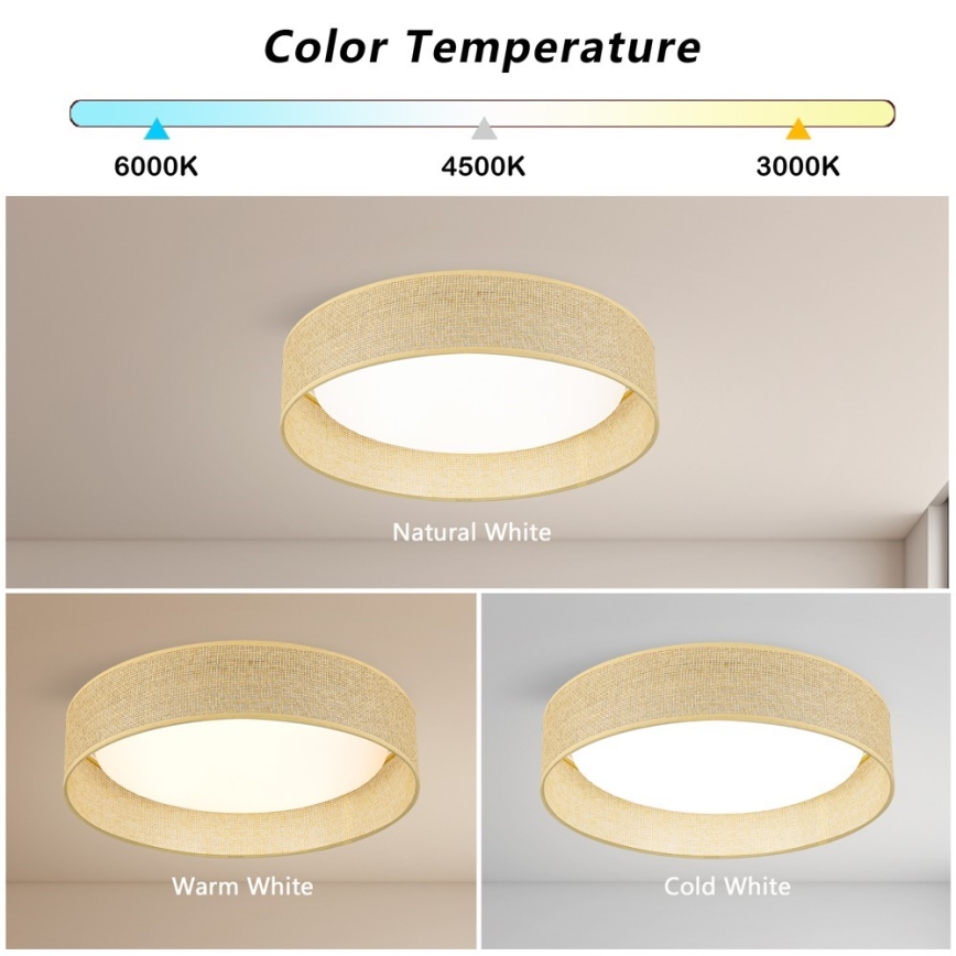 Immax NEO 07289L - LED+CCT stmievateľné stropné svietidlo LONA LED/36W/230V 3000-6000K Wi-Fi Tuya priemer 45,5 cm + diaľkové ovládanie