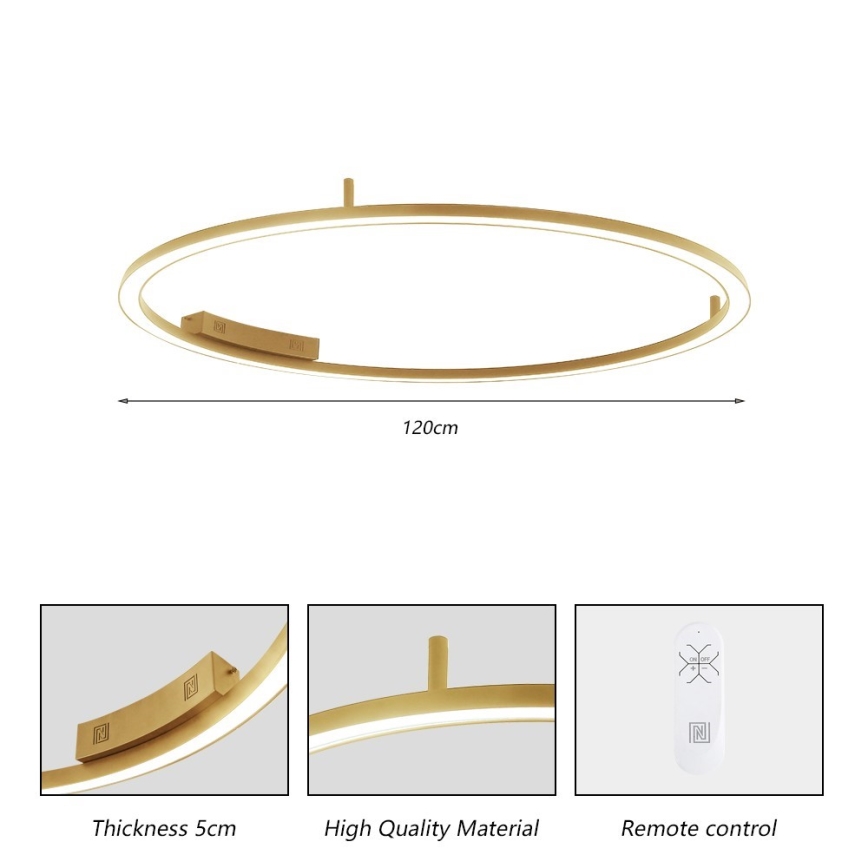 Immax NEO 07290-120G - LED+CCT Stmievateľné stropné svietidlo FINO LED/55W/230V 2700-6500K Tuya pr. 120 cm + diaľkové ovládanie