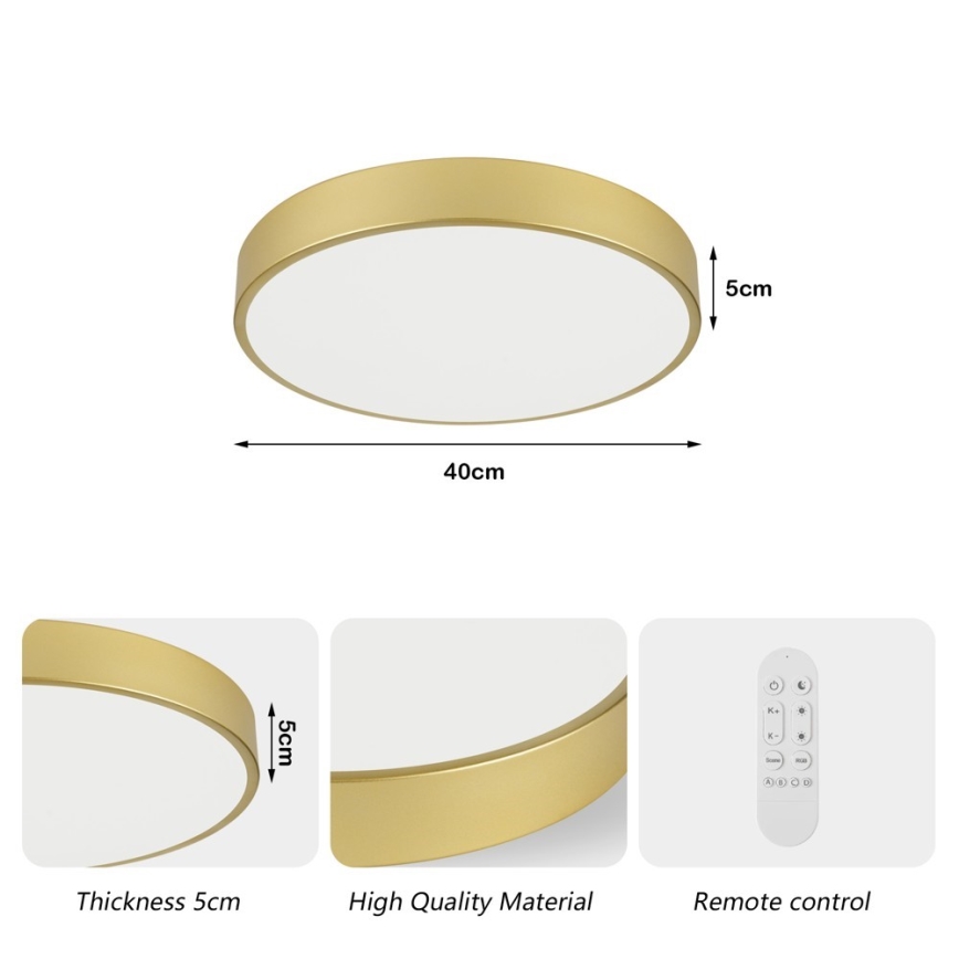 Immax NEO 07292L - LED+CCT Stmievateľné stropné svietidlo SEMPLICI LED/36W/230V 2700-6500K pr. 40 cm + diaľkové ovládanie