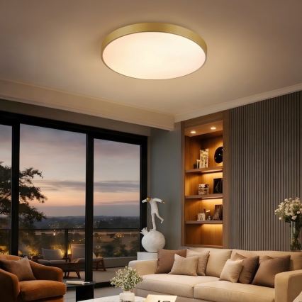 Immax NEO 07293L - LED stmievateľné stropné svietidlo NEO LITE SEMPLICI LED/60W/230V 3000-6000K pr. 60 cm Wi-Fi Tuya zlatá + diaľkové ovládanie