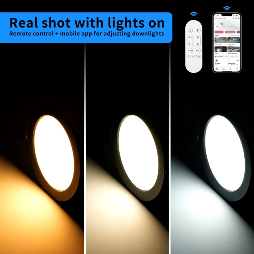 Immax NEO 07294L - LED Stmievateľné podhľadové svietidlo DOWN LED/36W/230V Wi-Fi Ø 23 cm biela