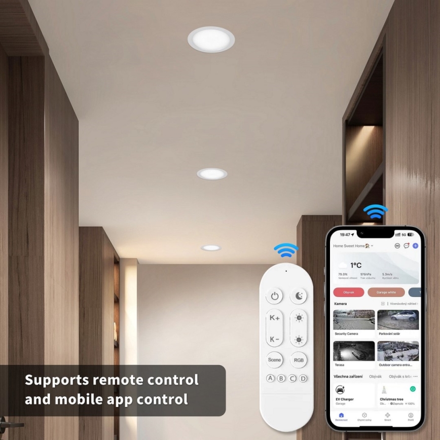 Immax NEO 07294L - LED Stmievateľné podhľadové svietidlo DOWN LED/36W/230V Wi-Fi Tuya Ø 23 cm biela