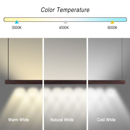 Immax NEO 07301L - LED stmievateľný luster na lane MADEIRA LED/33W/230V Wi-Fi Tuya 152 cm orech + diaľkové ovládanie