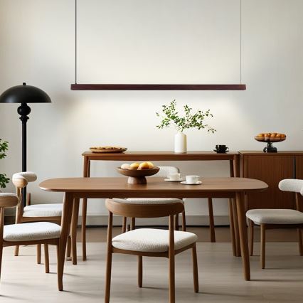 Immax NEO 07301L - LED stmievateľný luster na lane MADEIRA LED/33W/230V Wi-Fi Tuya 152 cm orech + diaľkové ovládanie