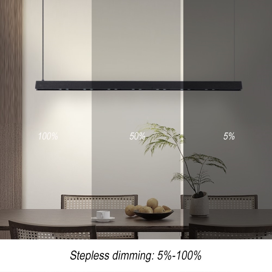 Immax NEO 07306L - LED stmievateľný závesný luster na lanku MADEIRA LED/26W/230V Wi‑Fi Tuya 122 cm čierny + diaľkové ovládanie