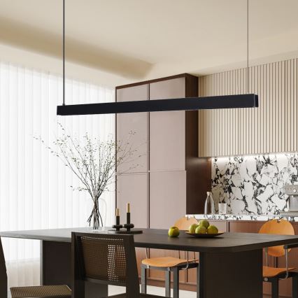 Immax NEO 07306L - LED stmievateľný závesný luster na lanku MADEIRA LED/26W/230V Wi‑Fi Tuya 122 cm čierny + diaľkové ovládanie