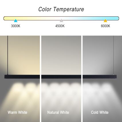 Immax NEO 07307L - LED stmievateľný luster na lane MADEIRA LED/33W/230V Wi-Fi Tuya 152 cm čierna + diaľkové ovládanie