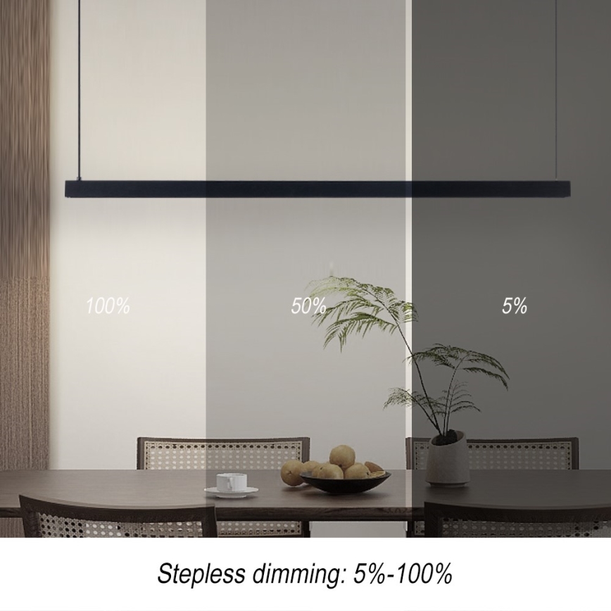 Immax NEO 07307L - LED stmievateľný luster na lane MADEIRA LED/33W/230V Wi-Fi Tuya 152 cm čierna + diaľkové ovládanie