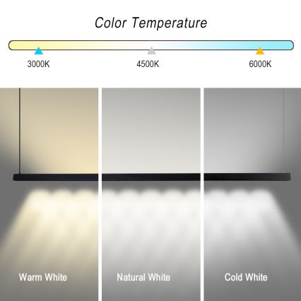 Immax NEO 07308L - Stmievateľný LED luster na lanku MADEIRA LED/44W/230V Wi-Fi Tuya 202 cm čierna + diaľkové ovládanie