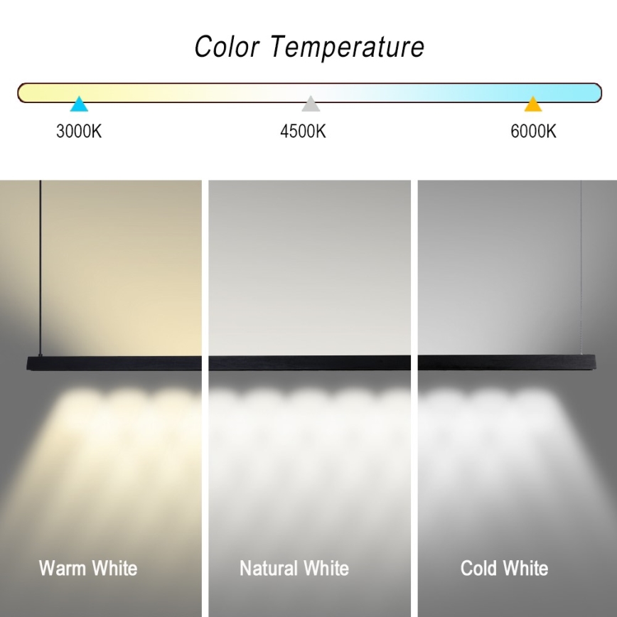 Immax NEO 07308L - Stmievateľný LED luster na lanku MADEIRA LED/44W/230V Wi-Fi Tuya 202 cm čierna + diaľkové ovládanie