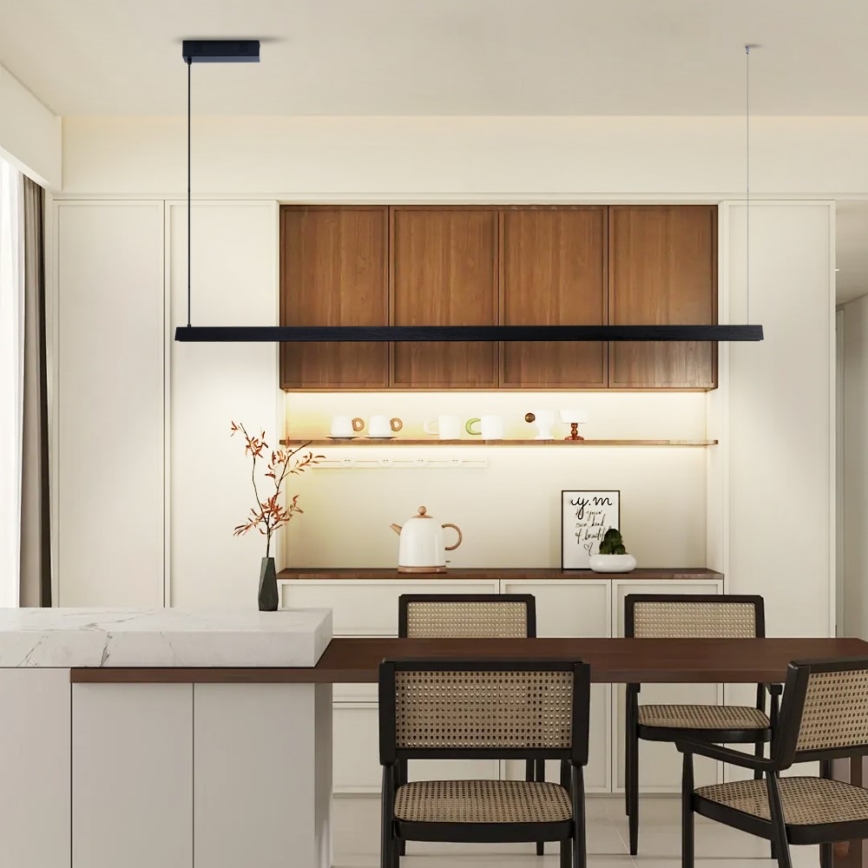 Immax NEO 07308L - Stmievateľný LED luster na lanku MADEIRA LED/44W/230V Wi-Fi Tuya 202 cm čierna + diaľkové ovládanie