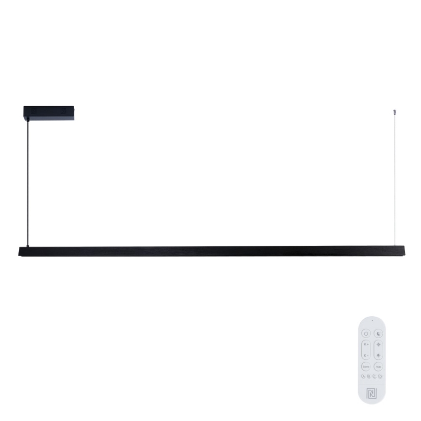 Immax NEO 07308L - Stmievateľný LED luster na lanku MADEIRA LED/44W/230V Wi-Fi Tuya 202 cm čierna + diaľkové ovládanie