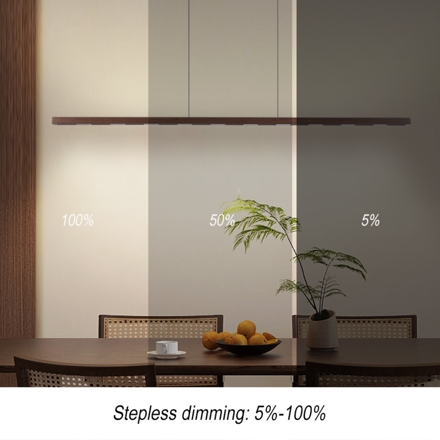 Immax NEO 07309L - stmievateľný LED závesný luster na lane so senzorom MADEIRA LED/37W/230V 157 cm orech