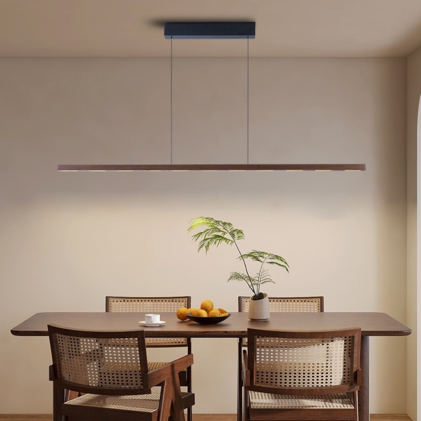 Immax NEO 07309L - stmievateľný LED závesný luster na lane so senzorom MADEIRA LED/37W/230V 157 cm orech