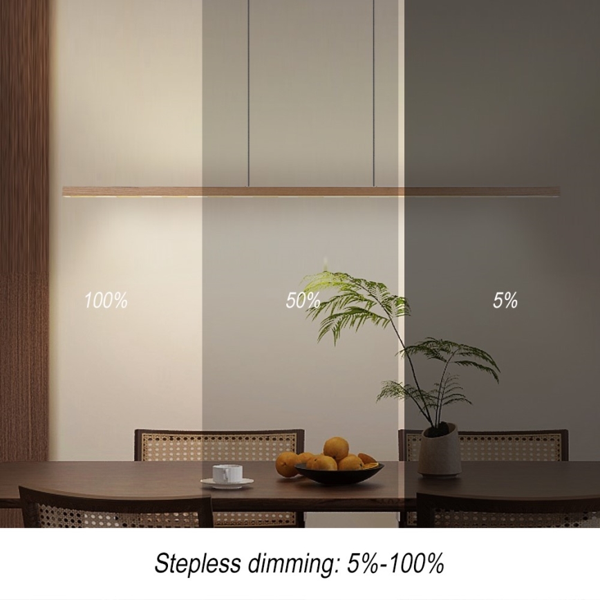 Immax NEO 07310L - LED stmievateľný luster na lane so senzorom MADEIRA LED/37W/230V 157 cm jaseň