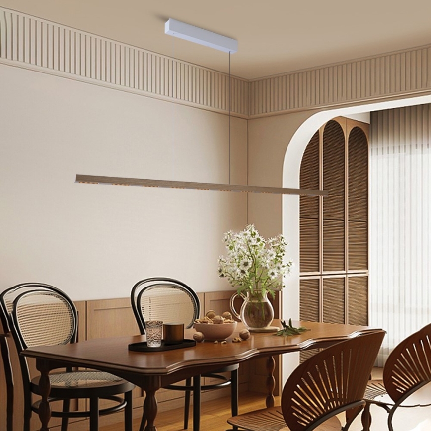 Immax NEO 07310L - LED stmievateľný luster na lane so senzorom MADEIRA LED/37W/230V 157 cm jaseň