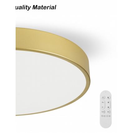 Immax NEO 07312L - LED stmievateľné stropné svietidlo SEMPLICI LED/128W/230V pr. 100 cm Wi-Fi Tuya zlatá + diaľkové ovládanie