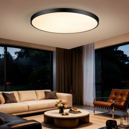 Immax NEO 07314L - LED stmievateľné stropné svietidlo SEMPLICI LED/128W/230V pr. 100 cm Wi-Fi Tuya čierna + diaľkové ovládanie