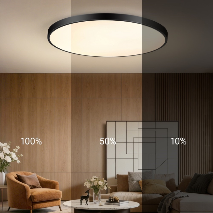 Immax NEO 07314L - LED stmievateľné stropné svietidlo SEMPLICI LED/128W/230V pr. 100 cm Wi-Fi Tuya čierna + diaľkové ovládanie