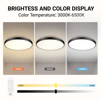 Immax NEO 07314L - LED stmievateľné stropné svietidlo SEMPLICI LED/128W/230V pr. 100 cm Wi-Fi Tuya čierna + diaľkové ovládanie