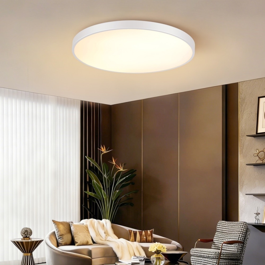 Immax NEO 07315L - Stmievateľné LED stropné svietidlo SEMPLICI LED/96W/230V pr. 80 cm Wi‑Fi Tuya biela + diaľkové ovládanie