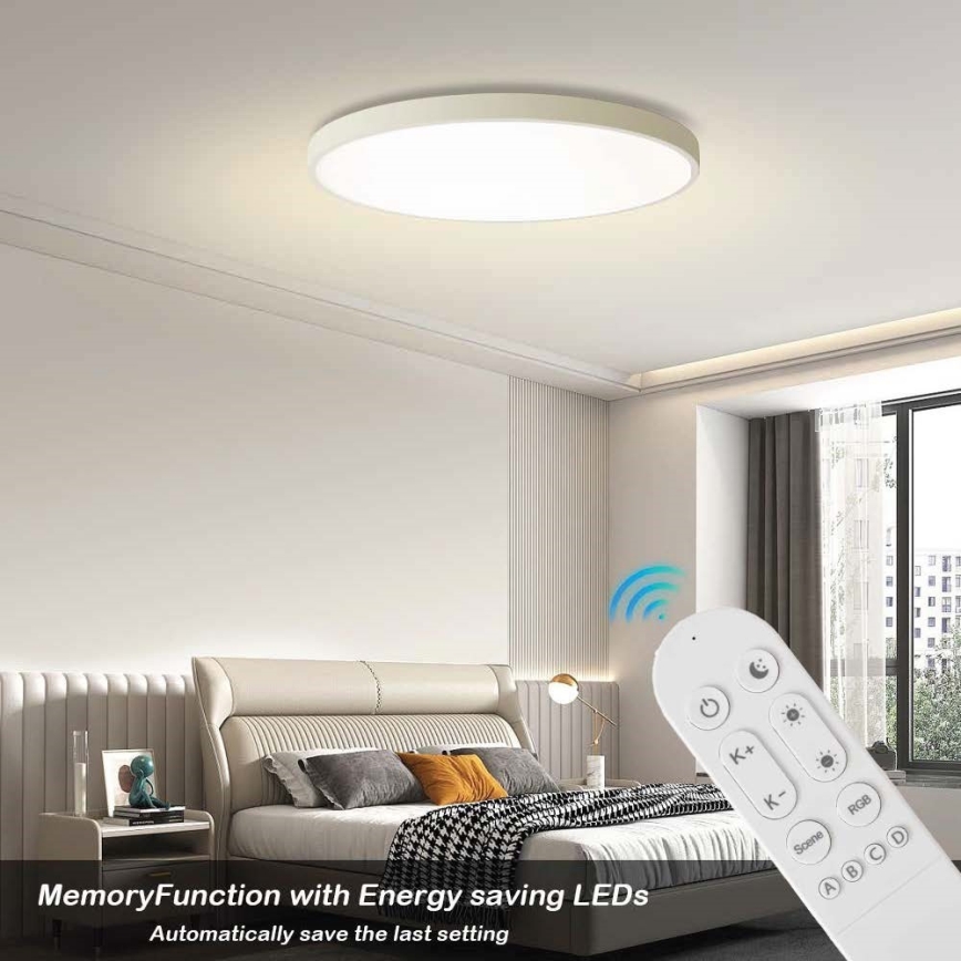 Immax NEO 07315L - Stmievateľné LED stropné svietidlo SEMPLICI LED/96W/230V pr. 80 cm Wi‑Fi Tuya biela + diaľkové ovládanie
