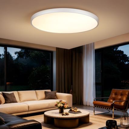 Immax NEO 07316L - LED stmievateľné stropné svietidlo SEMPLICI LED/128W/230V pr. 100 cm Wi-Fi Tuya biela + diaľkové ovládanie