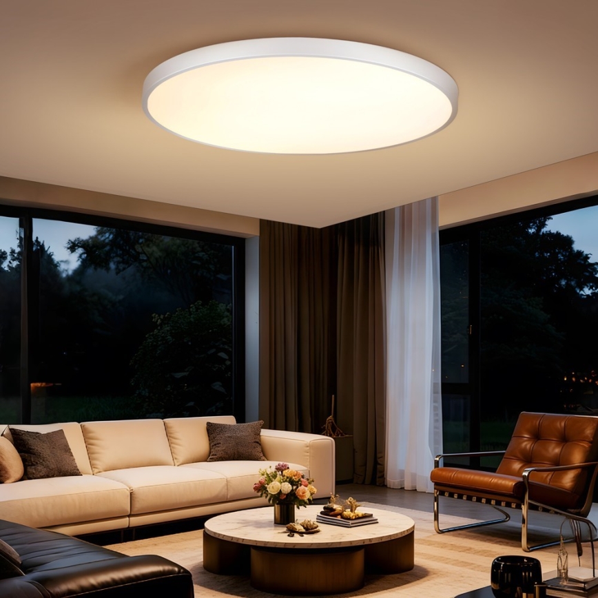 Immax NEO 07316L - LED stmievateľné stropné svietidlo SEMPLICI LED/128W/230V pr. 100 cm Wi-Fi Tuya biela + diaľkové ovládanie