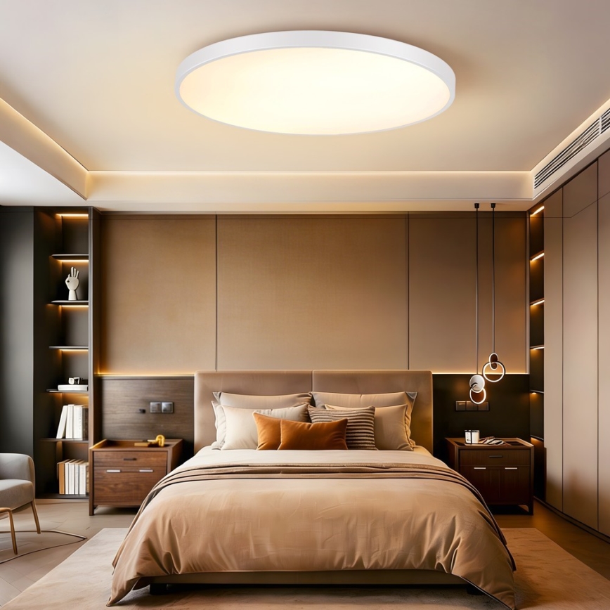 Immax NEO 07316L - LED stmievateľné stropné svietidlo SEMPLICI LED/128W/230V pr. 100 cm Wi-Fi Tuya biela + diaľkové ovládanie