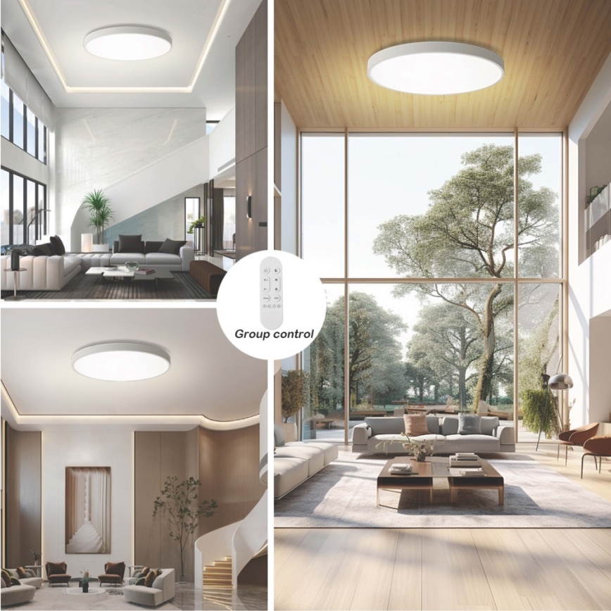 Immax NEO 07316L - LED stmievateľné stropné svietidlo SEMPLICI LED/128W/230V pr. 100 cm Wi-Fi Tuya biela + diaľkové ovládanie