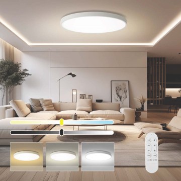 Immax NEO 07316L - LED stmievateľné stropné svietidlo SEMPLICI LED/128W/230V pr. 100 cm Wi-Fi Tuya biela + diaľkové ovládanie