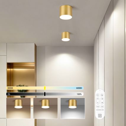 Immax NEO 07317L - LED stmievateľné stropné svietidlo RONDATE LED/18W/230V pr. 11,5cm Wi-Fi Tuya zlatá