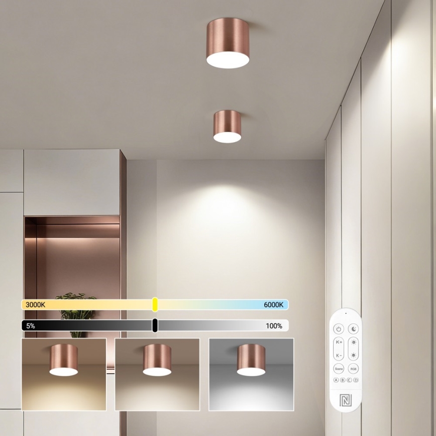 Immax NEO 07319L - LED stmievateľné stropné svietidlo RONDATE LED/18W/230V priemer 11,5 cm Wi-Fi Tuya ružové zlato