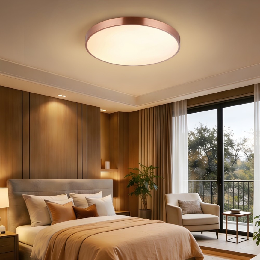 Immax NEO 07322L - LED stmievateľné stropné svietidlo NEO LITE SEMPLICI LED/60W/230V, priemer 60 cm, v medenej farbe + diaľkové ovládanie