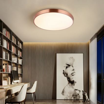 Immax NEO 07322L - LED stmievateľné stropné svietidlo NEO LITE SEMPLICI LED/60W/230V, priemer 60 cm, v medenej farbe + diaľkové ovládanie