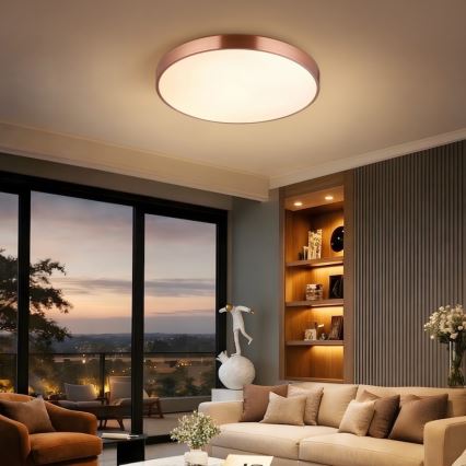 Immax NEO 07322L - LED stmievateľné stropné svietidlo NEO LITE SEMPLICI LED/60W/230V, priemer 60 cm, v medenej farbe + diaľkové ovládanie
