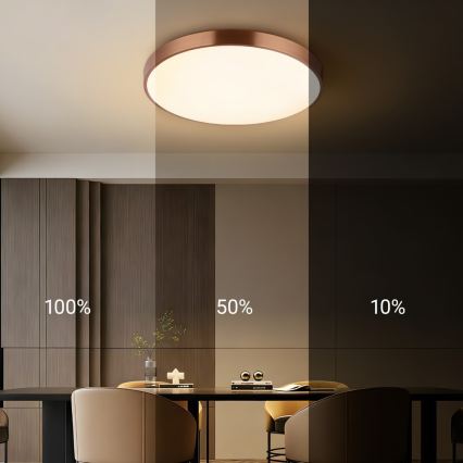 Immax NEO 07322L - LED stmievateľné stropné svietidlo NEO LITE SEMPLICI LED/60W/230V, priemer 60 cm, v medenej farbe + diaľkové ovládanie