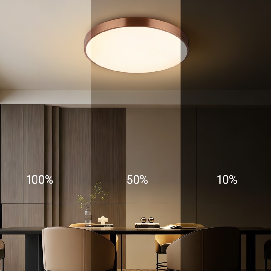 Immax NEO 07322L - LED stmievateľné stropné svietidlo NEO LITE SEMPLICI LED/60W/230V, priemer 60 cm, v medenej farbe + diaľkové ovládanie