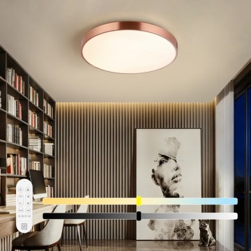 Immax NEO 07322L - LED stmievateľné stropné svietidlo NEO LITE SEMPLICI LED/60W/230V, priemer 60 cm, v medenej farbe + diaľkové ovládanie