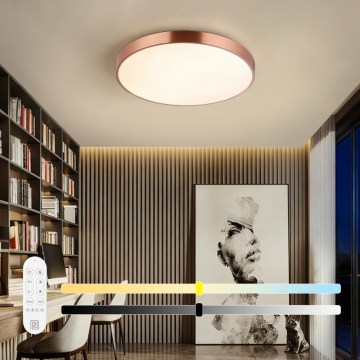 Immax NEO 07322L - stmievateľné LED stropné svietidlo NEO LITE SEMPLICI LED/60W/230V, priemer 60 cm, Tuya, ružové zlato + diaľkové ovládanie