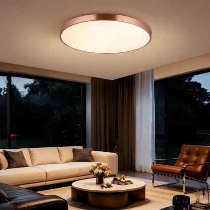 Immax NEO 07323L - LED stmievateľné stropné svietidlo SEMPLICI LED/96W/230V pr. 80 cm Wi-Fi Tuya ružové zlato + diaľkové ovládanie