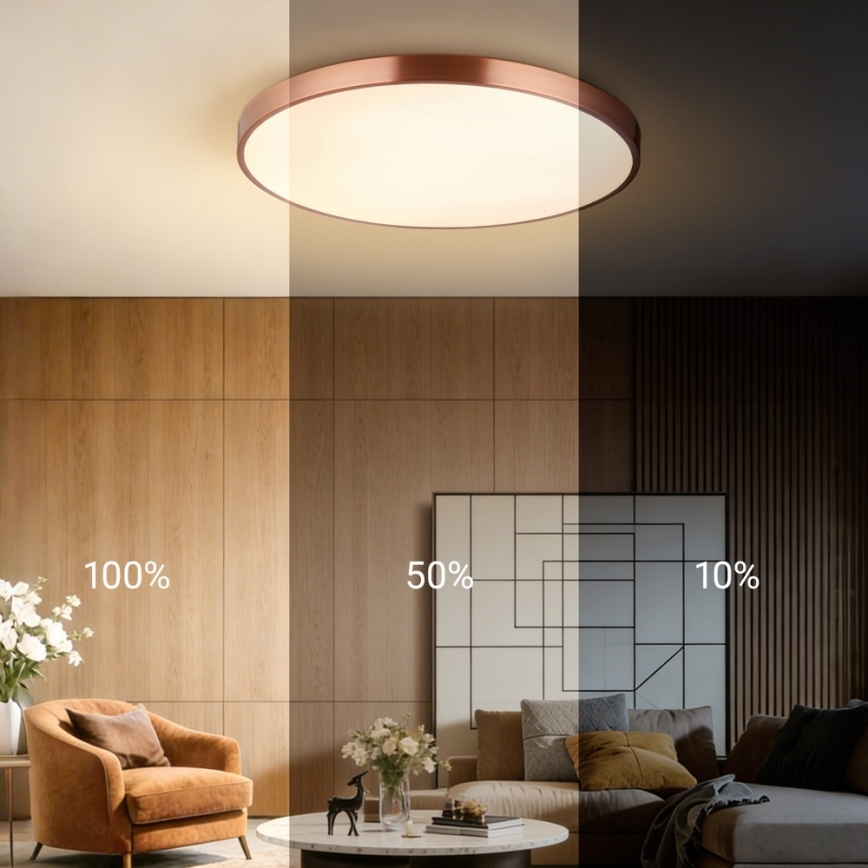 Immax NEO 07323L - LED stmievateľné stropné svietidlo SEMPLICI LED/96W/230V pr. 80 cm Wi-Fi Tuya ružové zlato + diaľkové ovládanie
