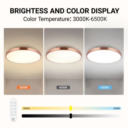 Immax NEO 07323L - LED stmievateľné stropné svietidlo SEMPLICI LED/96W/230V pr. 80 cm Wi-Fi Tuya ružové zlato + diaľkové ovládanie