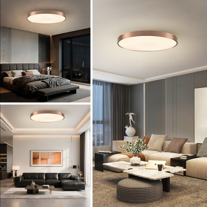 Immax NEO 07323L - LED stmievateľné stropné svietidlo SEMPLICI LED/96W/230V pr. 80 cm Wi-Fi Tuya ružové zlato + diaľkové ovládanie