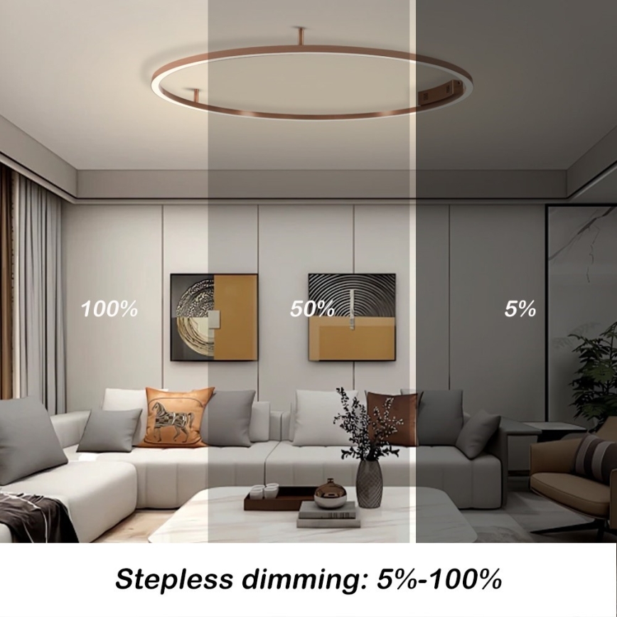 Immax NEO 07325-120C - Stmievateľné LED stropné svietidlo FINO LED/72W/230V 120 cm Tuya rose gold + diaľkové ovládanie