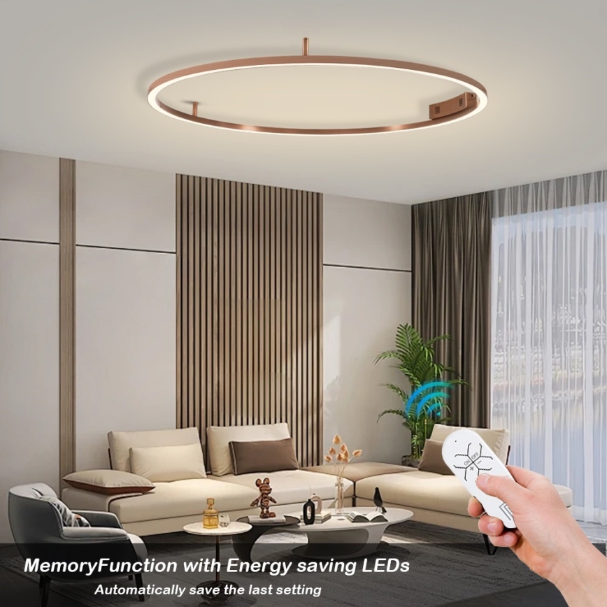 Immax NEO 07325-120C - Stmievateľné LED stropné svietidlo FINO LED/72W/230V 120 cm Tuya rose gold + diaľkové ovládanie