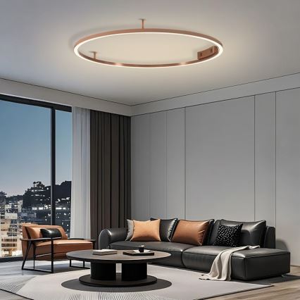 Immax NEO 07325-120C - Stmievateľné LED stropné svietidlo FINO LED/72W/230V 120 cm Tuya rose gold + diaľkové ovládanie