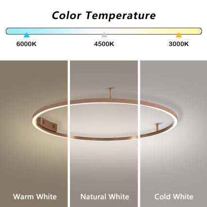 Immax NEO 07326-80C - LED stmievateľné stropné svietidlo FINO LED/55W/230V 80 cm Tuya ružové zlato + diaľkové ovládanie