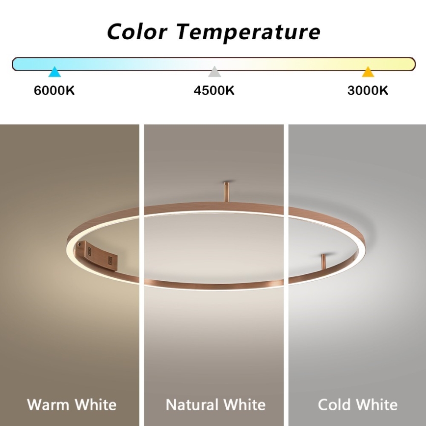Immax NEO 07326-80C - LED stmievateľné stropné svietidlo FINO LED/55W/230V 80 cm Tuya ružové zlato + diaľkové ovládanie