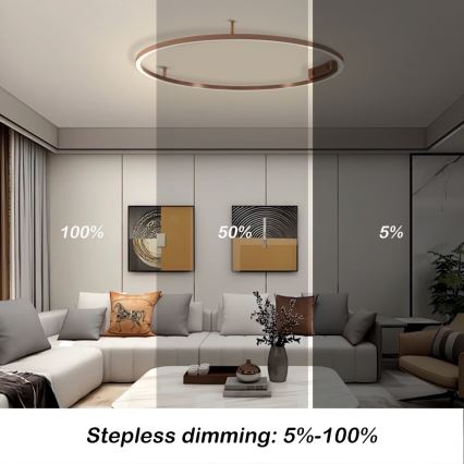 Immax NEO 07326-80C - LED stmievateľné stropné svietidlo FINO LED/55W/230V 80 cm Tuya ružové zlato + diaľkové ovládanie